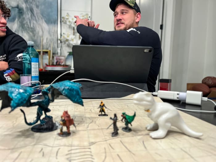 Teller talks and mimes his way through combat.